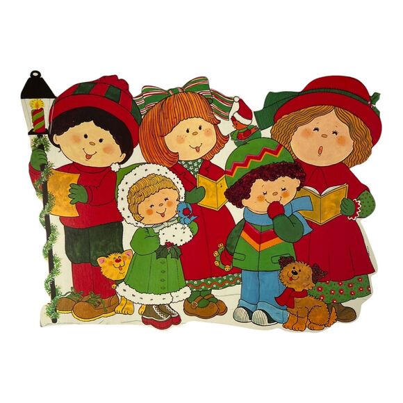 VTG Christmas Die Cut Eureka Cardboard Double Sided Decoration Lot of 5 Kitsch - Picture 3 of 13